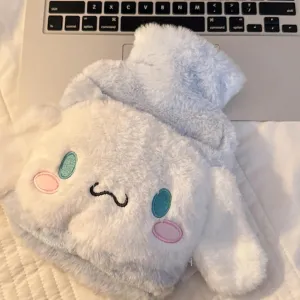 Cute Plush Hot Water Bag, Cartoon Hot Water Bottle with Cute Fleece Cover, Kawaii Design Hand Feet Warmer for Pain Relief, Cramps, Cozy Nights Gifts for Girls Boys Cold Winter (Sky)