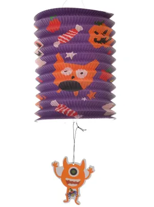 Cute Purple and Orange Monster Lantern Halloween Decoration