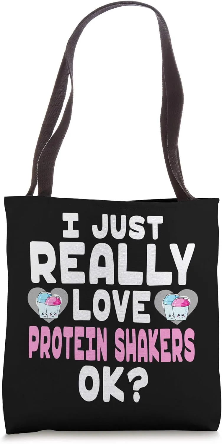 Cute Shaker Bottle in Heart - I Love Protein Shakers OK Tote Bag