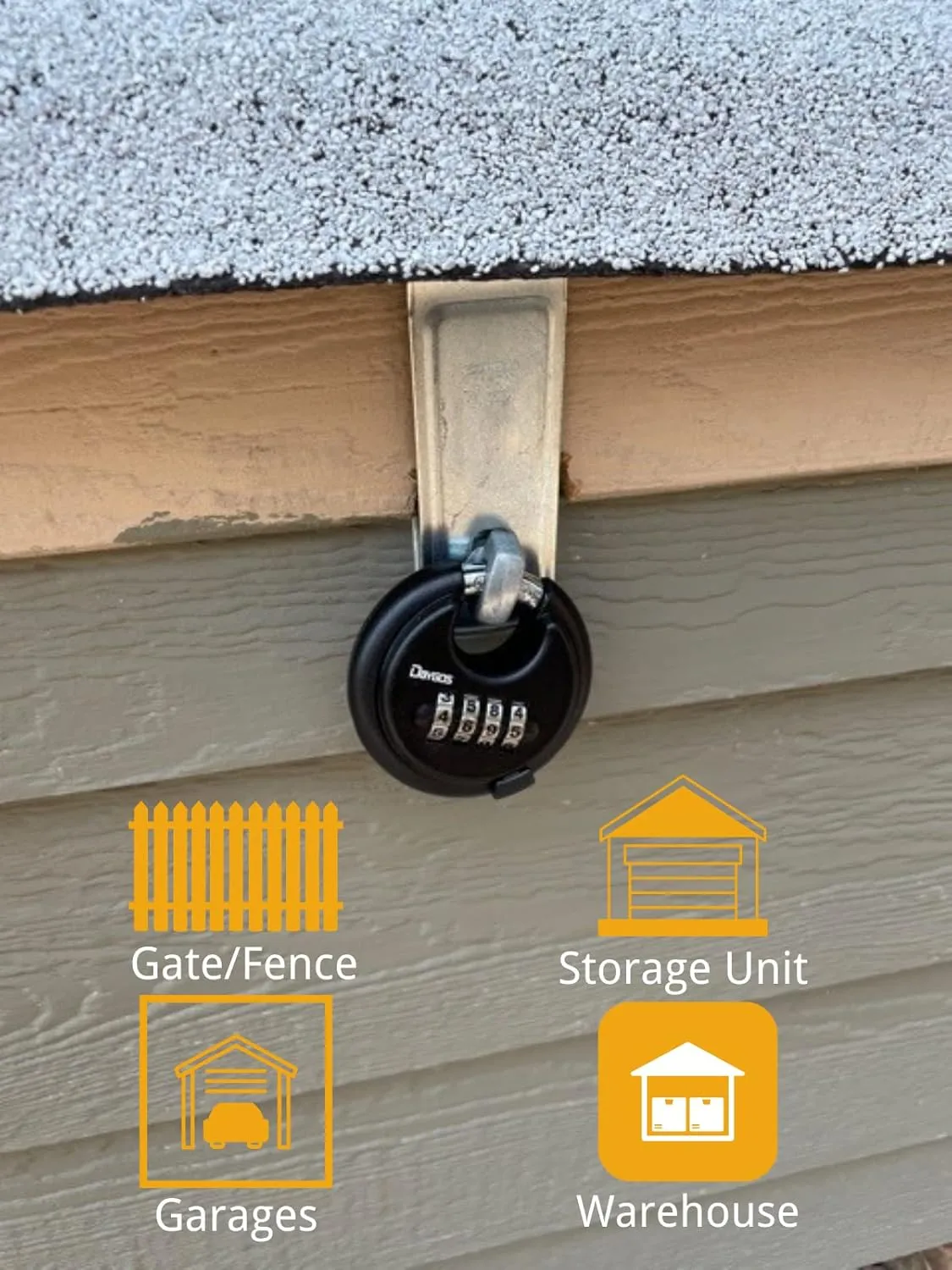 DAYGOS Combination Disc Padlocks for Outdoor - Heavy Duty 4 Digit Code Lock, Combo Discus Lock for Storage Unit,Gate,Fence,Trailer(3/8-in Shackle,2PCS,Black)