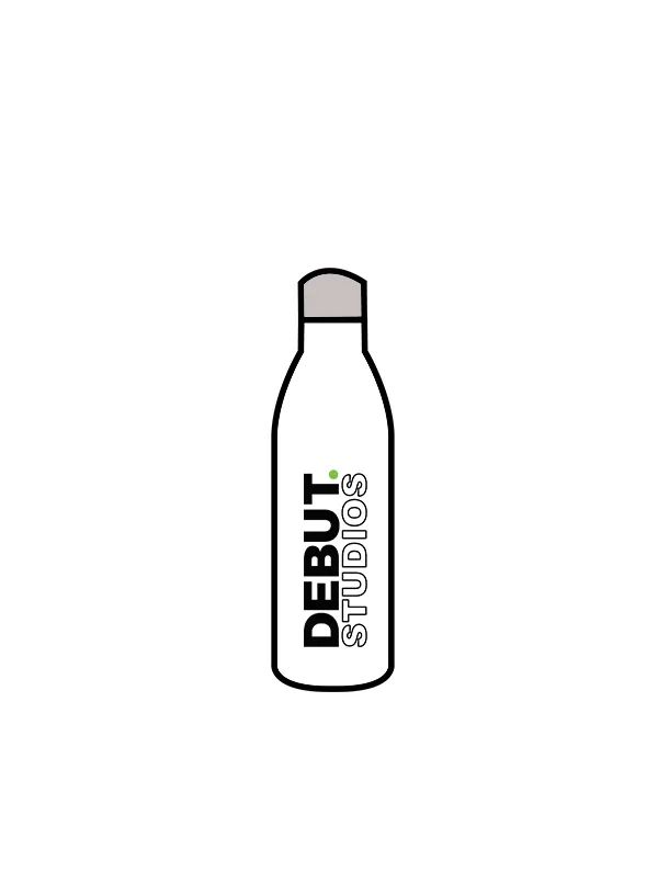 DEBUT STUDIOS - WATER BOTTLE WHITE (IN-STOCK)