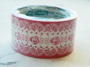 Deco Duct Tape Pink Rose & White Lace 25meters DTB72