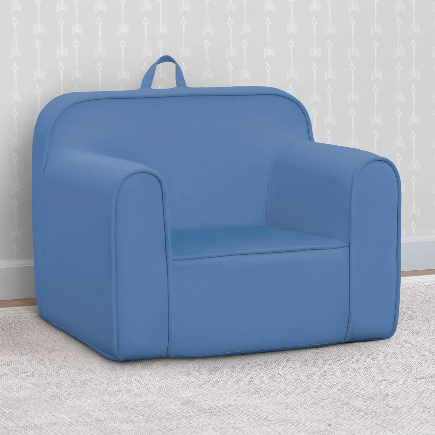 Delta Children Cozee Chair -Foam Kids Chair for Ages 18 Months and Up, Indigo