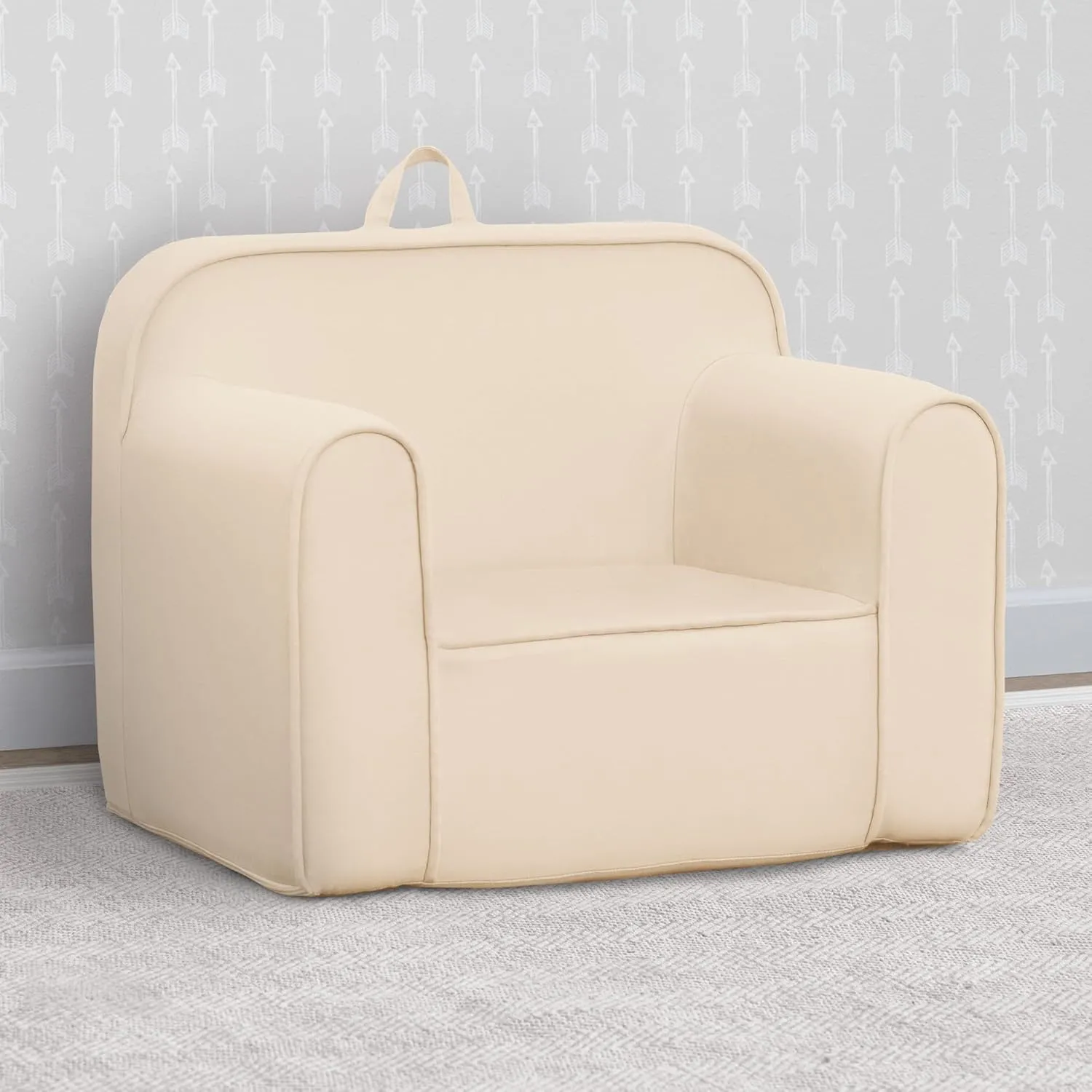 Delta Children Cozee Chair -Foam Kids Chair for Ages 18 Months and Up, Oatmeal