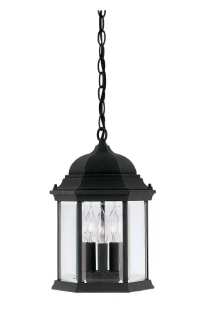 Devonshire Three Light Hanging Lantern in Black