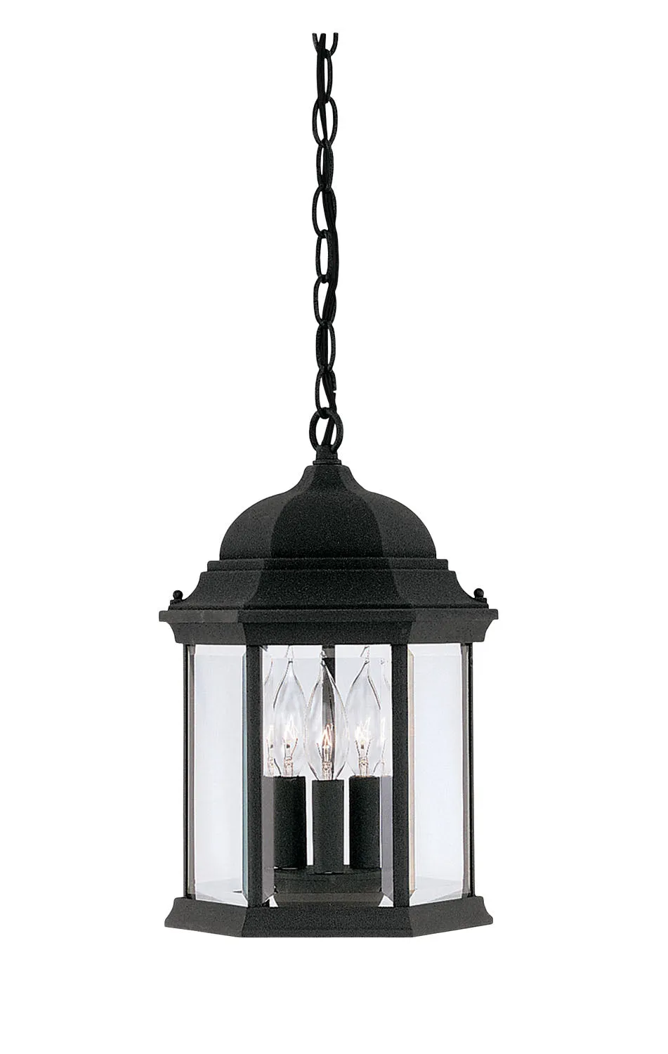 Devonshire Three Light Hanging Lantern in Black