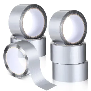 DIVINA VITAE 6Rolls Duct Tape, Heavy Duty Duct Tape, Strong Adhesive Silver Duct Tapes Bulk, Waterproof No Residue, Easy Tear for Indoor Outdoor Repairs Industrial Use(1.89inch x 27yard)