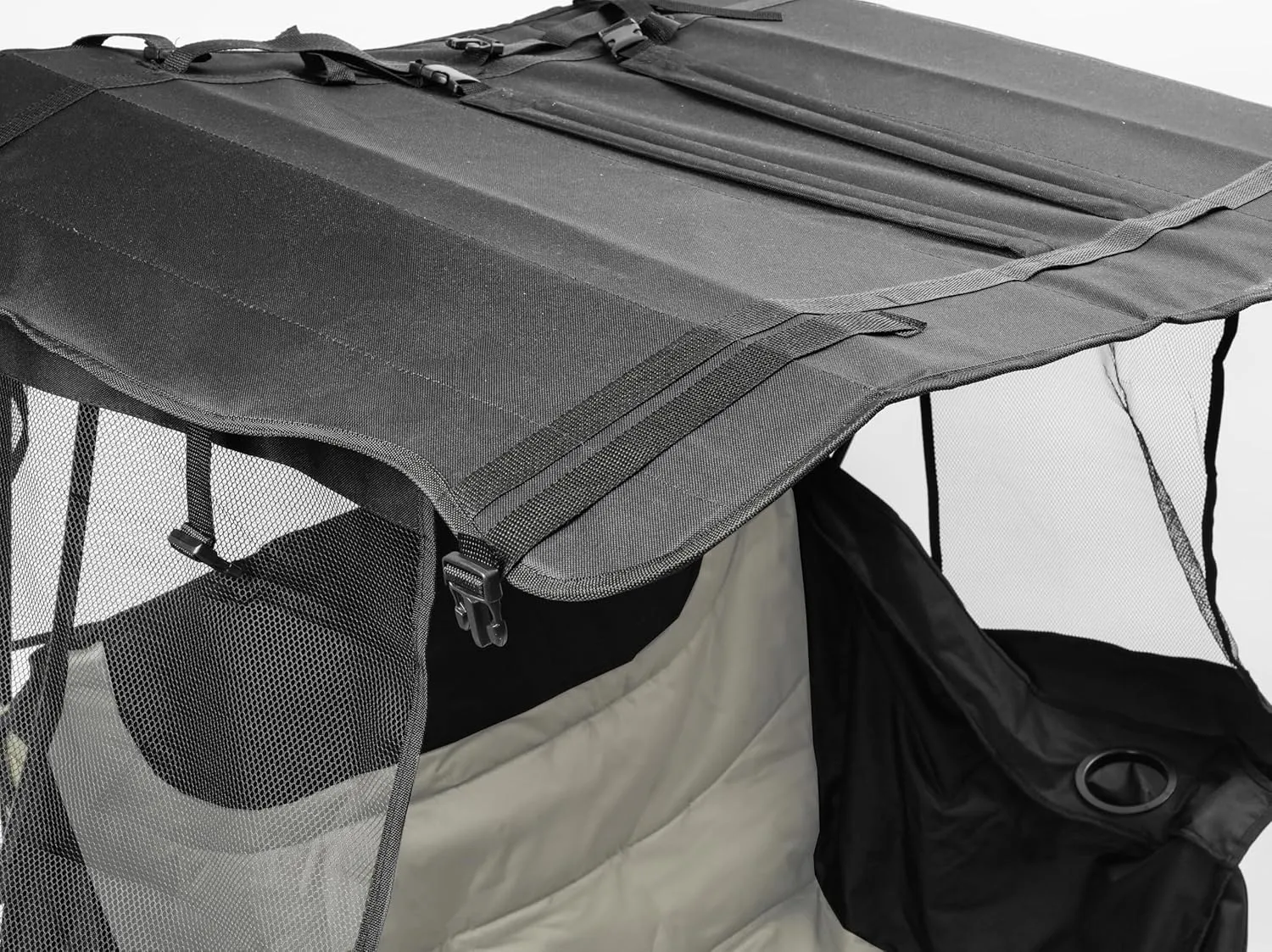 Double Camping Chair with Canopy, Folding Two-Person Seat, Portable Outdoor Loveseat with Shade, Folding Chair for Beach, Lawn, and Outdoor Activities