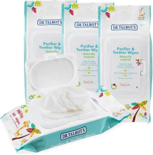 Dr. Talbot's Pacifier & Teether Wipes Naturally Inspired with Citroganix, Vanilla Milk (Pack of 4, 192 Count)