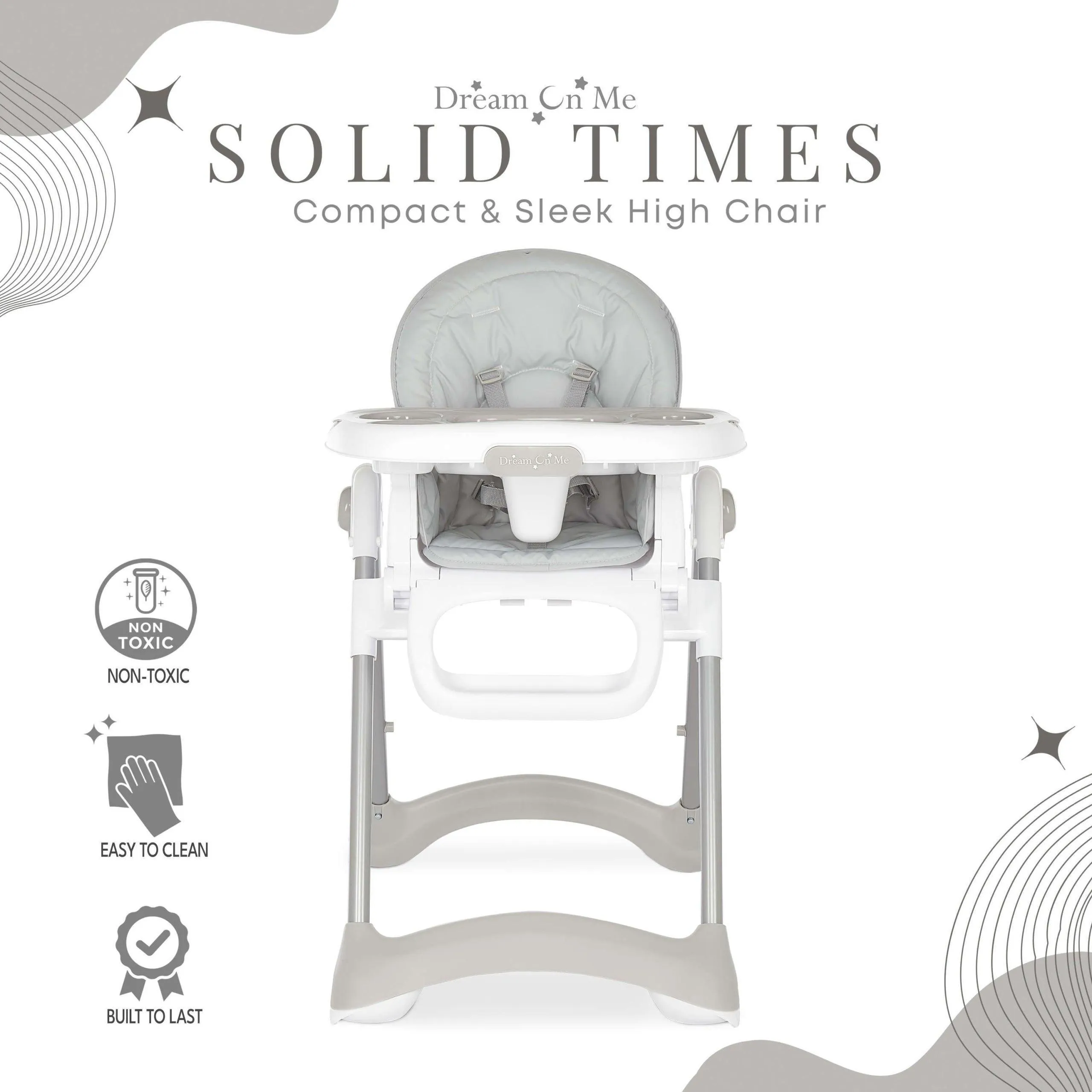 Dream on Me Solid Times Lightweight Portable Highchair