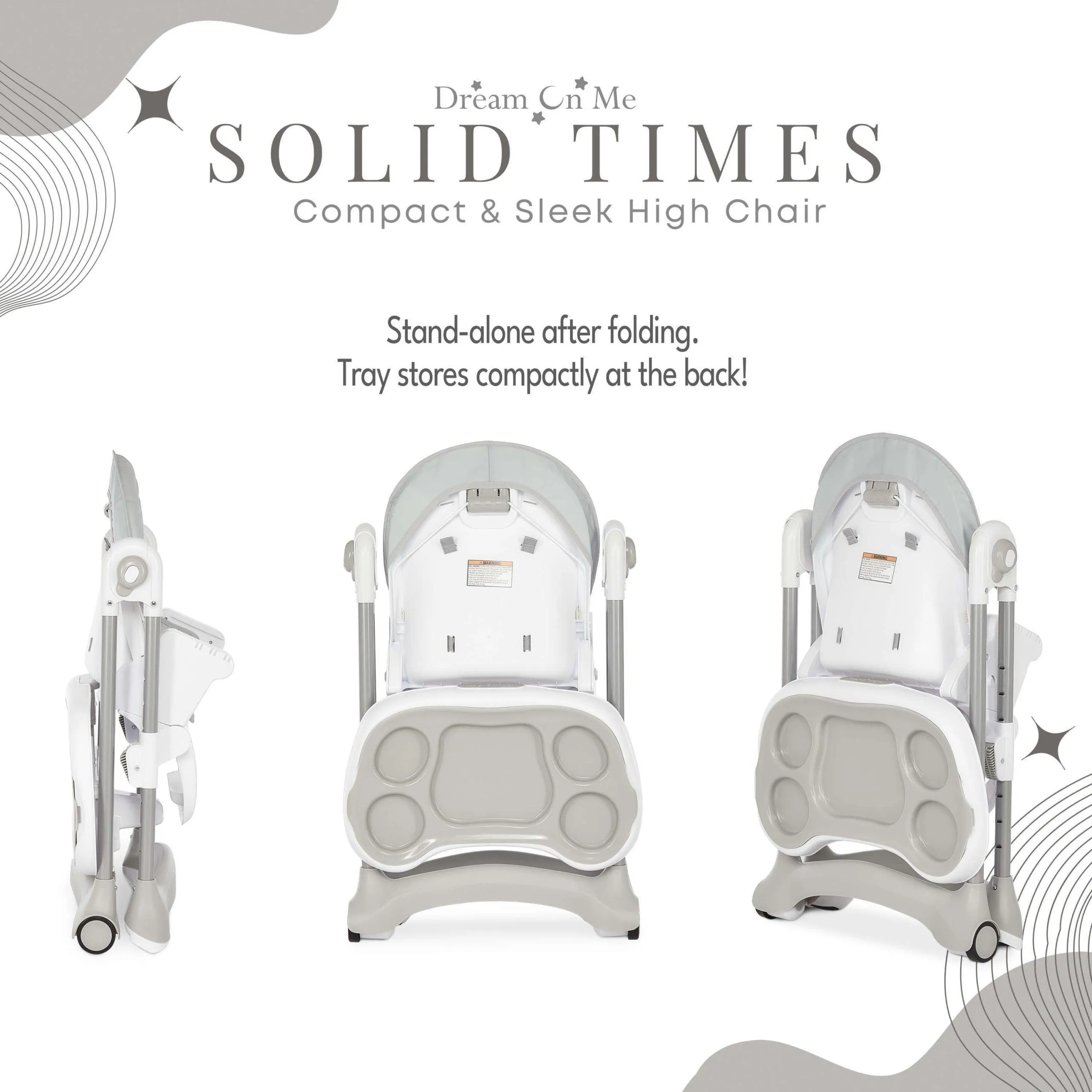 Dream on Me Solid Times Lightweight Portable Highchair