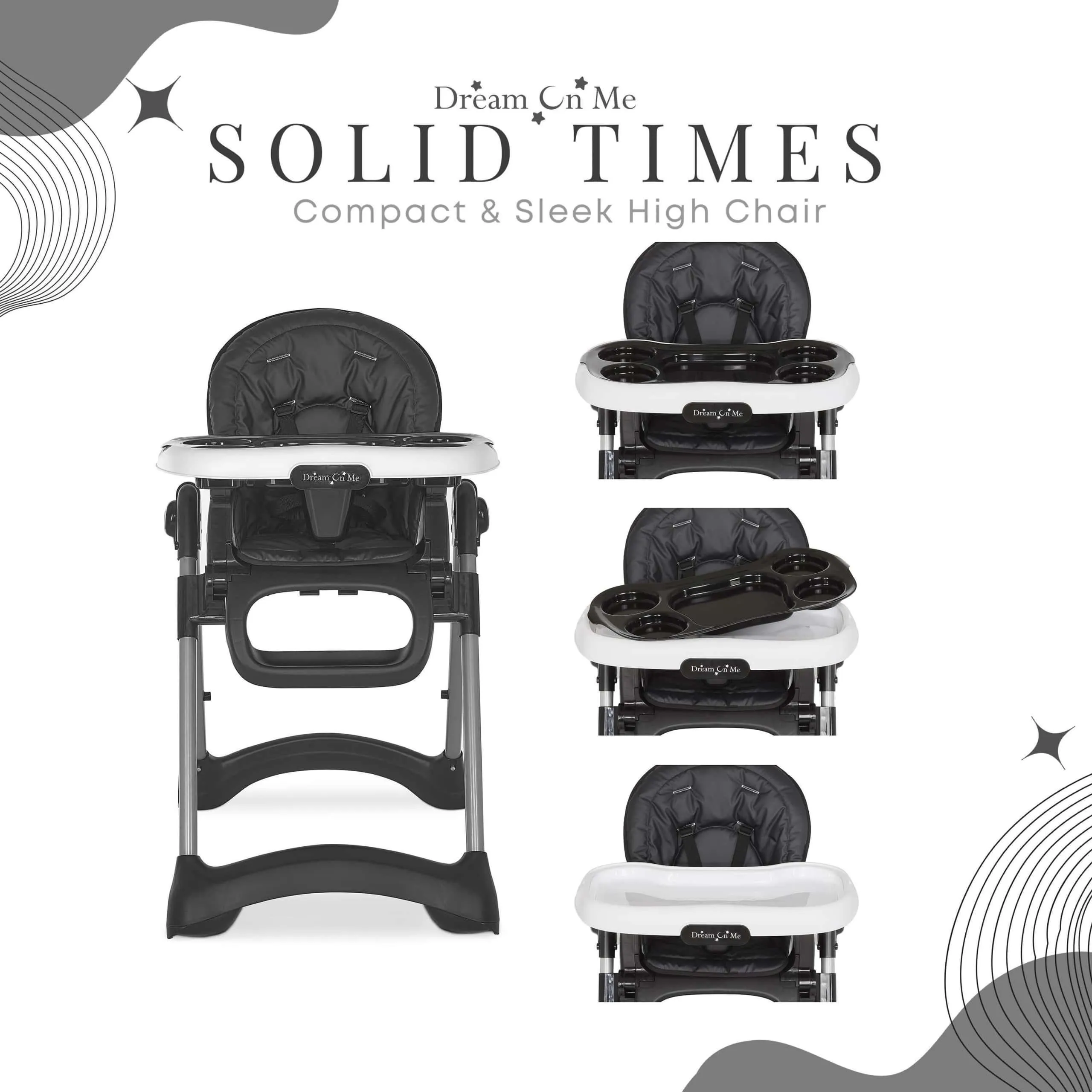 Dream on Me Solid Times Lightweight Portable Highchair