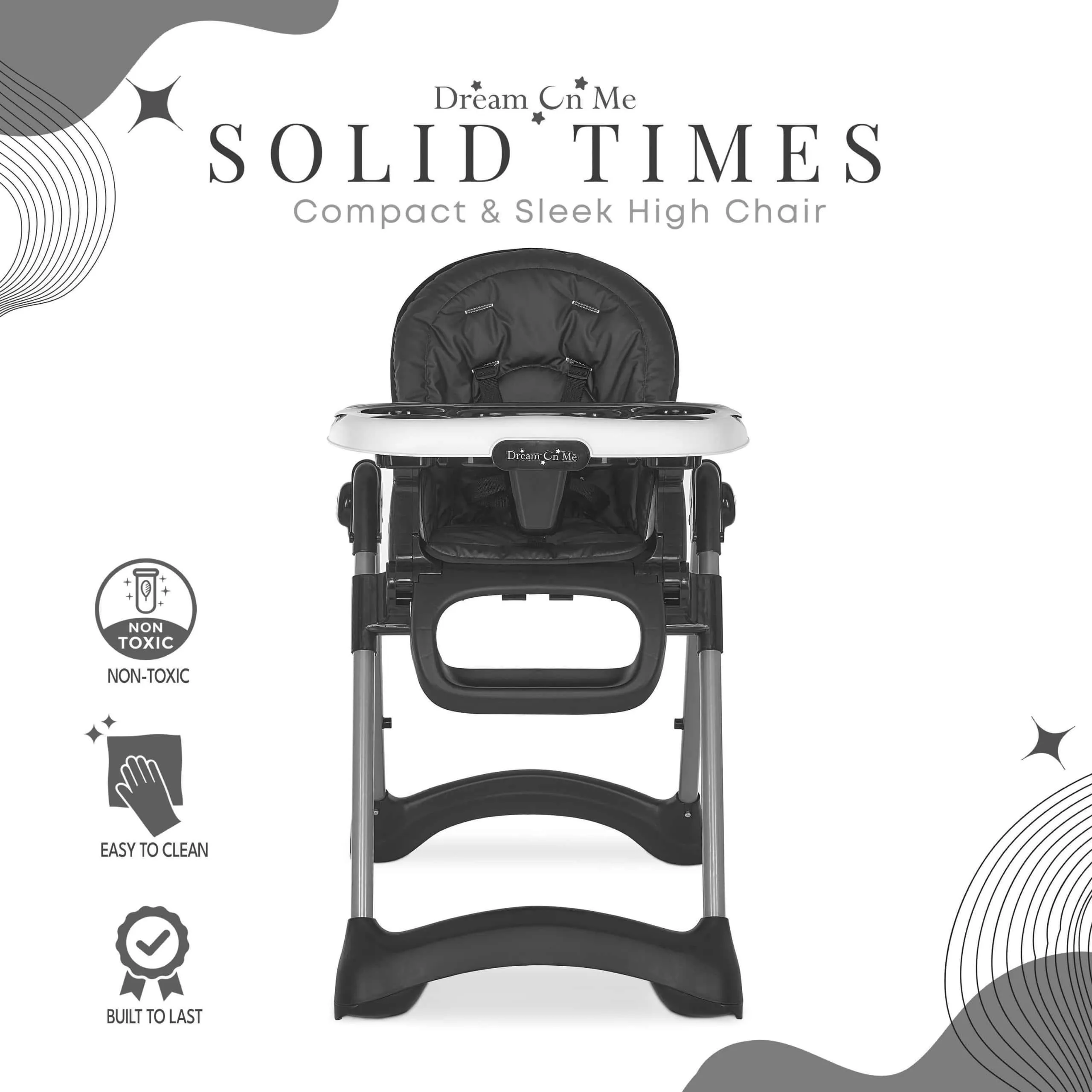 Dream on Me Solid Times Lightweight Portable Highchair