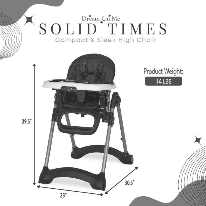 Dream on Me Solid Times Lightweight Portable Highchair