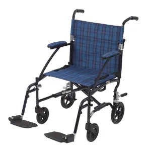 Drive dfl19-bl , Fly Lite Ultra Lightweight Transport Wheelchair, Blue