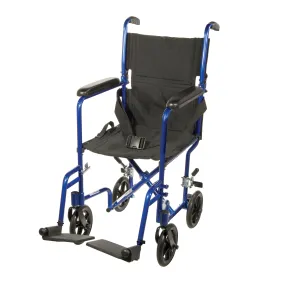 drive™ Lightweight Transport Chair, Black with Blue Finish 1 (CS)