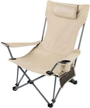 Dual Purpose Portable Folding Camping Cot and Chair, Easy-to-Assemble Four Gear Adjustable Sleeping Chair, Outside Folding Lawn Chairs with Removable Footrest Headrest Storage Bag