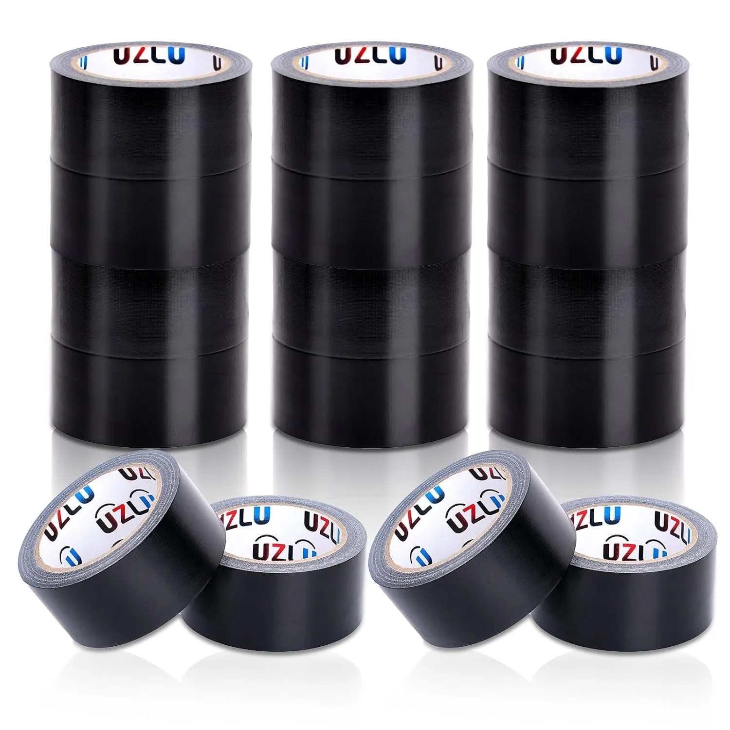 Duct Tape Bulk, Black Duct Tape Heavy Duty, 24 Rolls x 20 Yard x 1.88 Inch Per Roll, Flexible, No Residue, All-Weather and Tear by Hand, Bulk Value for Indoor & Outdoor Repairs, Industrial Use