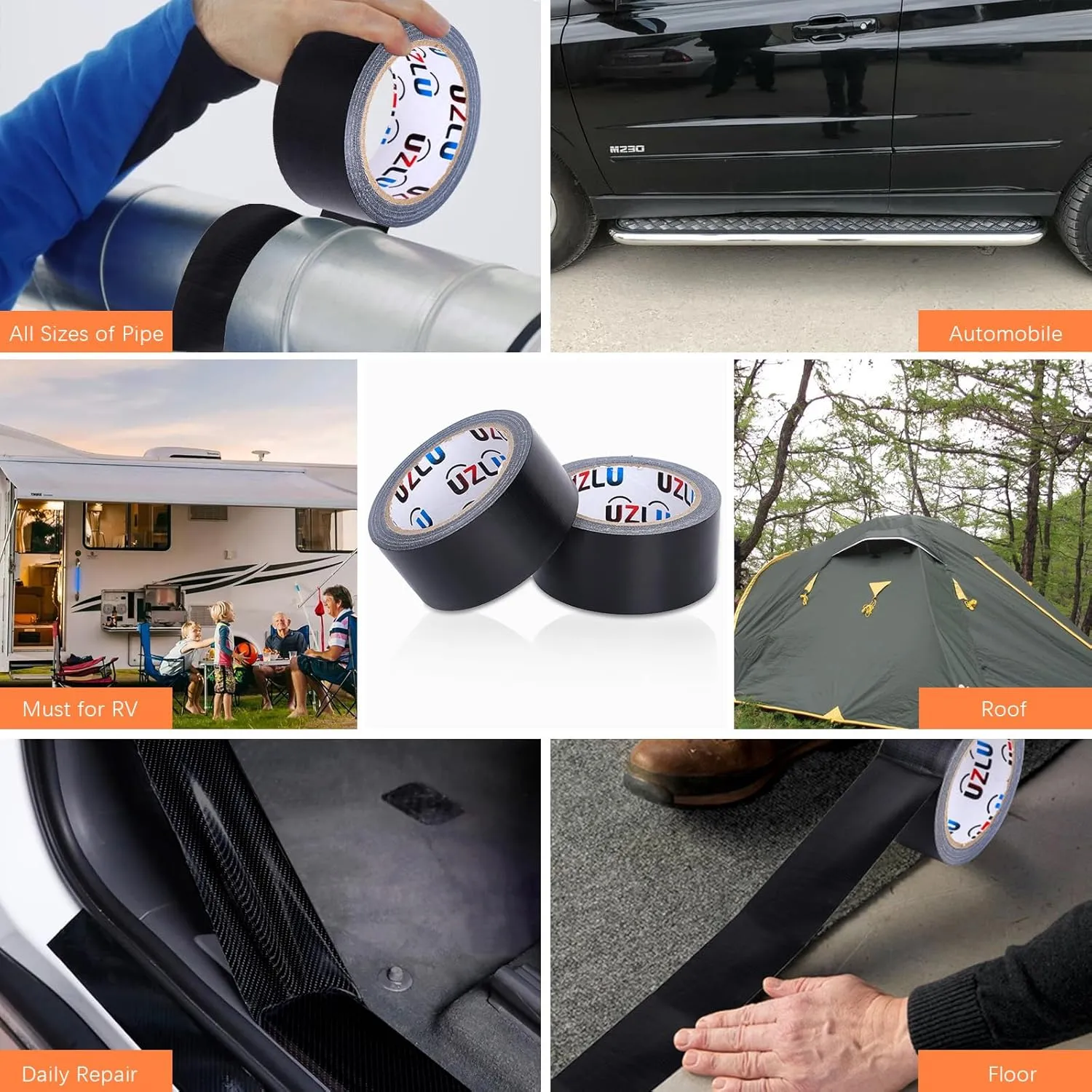 Duct Tape Bulk, Black Duct Tape Heavy Duty, 24 Rolls x 20 Yard x 1.88 Inch Per Roll, Flexible, No Residue, All-Weather and Tear by Hand, Bulk Value for Indoor & Outdoor Repairs, Industrial Use