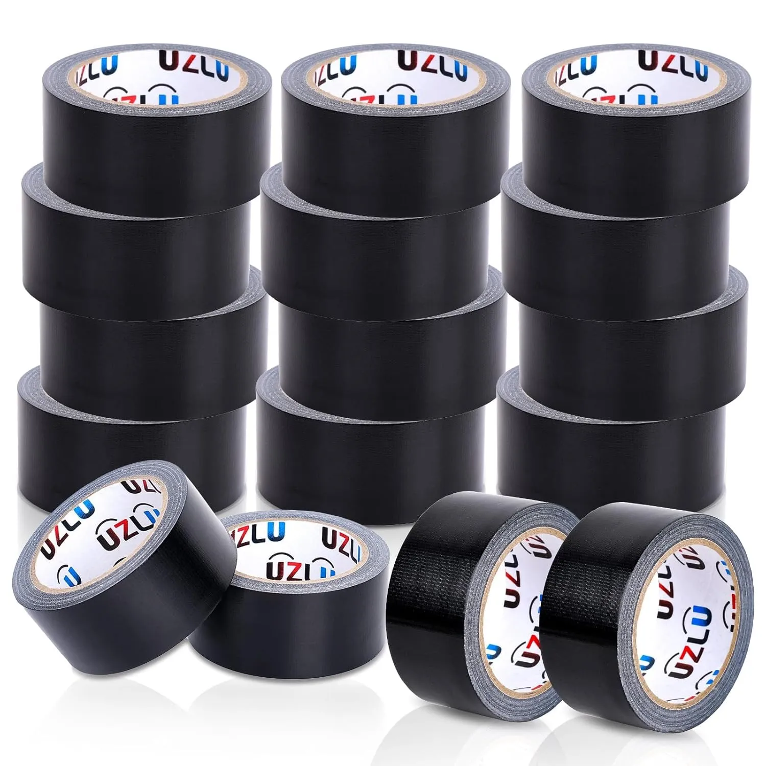 Duct Tape Bulk, Black Duct Tape Heavy Duty, 24 Rolls x 20 Yard x 1.88 Inch Per Roll, Flexible, No Residue, All-Weather and Tear by Hand, Bulk Value for Indoor & Outdoor Repairs, Industrial Use