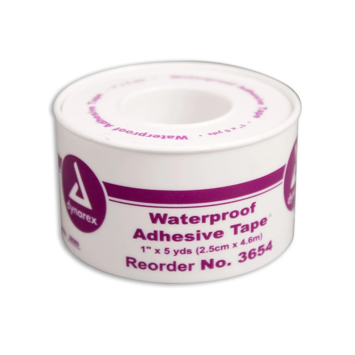 Dynarex 3654 Waterproof Adhesive Tape Roll, Plastic Spool, 1" X 5 Yards, Pack of 48