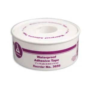 Dynarex 3656 Waterproof Adhesive Tape Roll, Plastic Spool, 1" X 10 Yards, Pack of 72