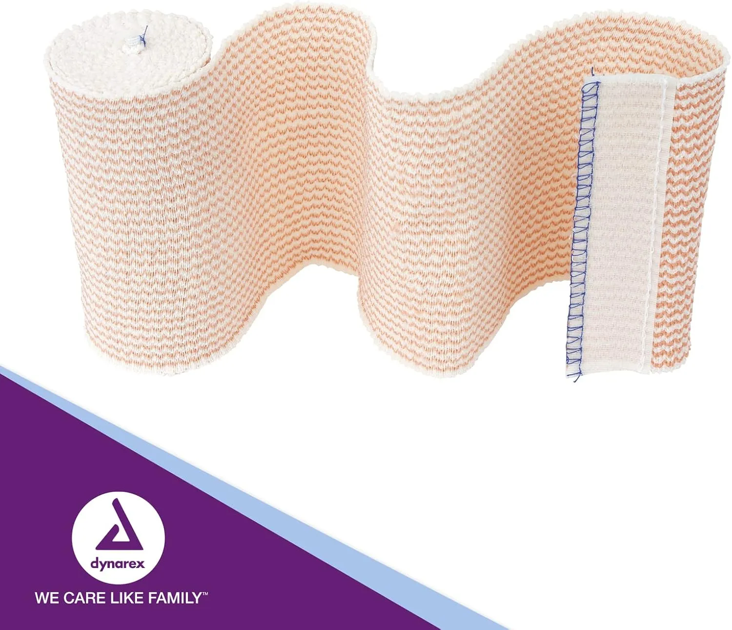 Dynarex 3660 Elastic Bandage with Self-Closure, 4" x 5 yds, Provides Compression for Injuries, Cotton, and Spandex, Non-Sterile and Latex-Free