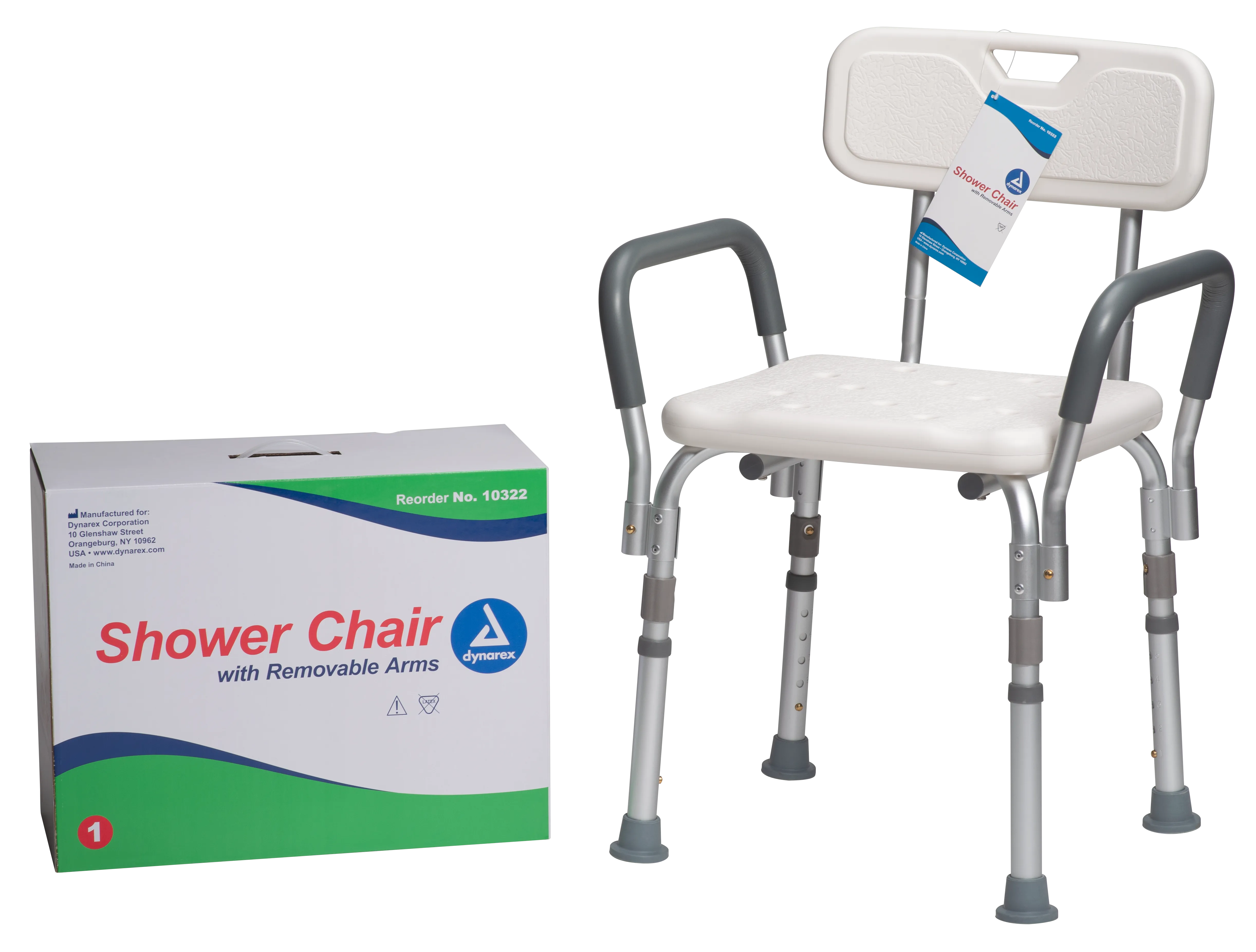 Dynarex - Shower Chair with Removable Back and Arms