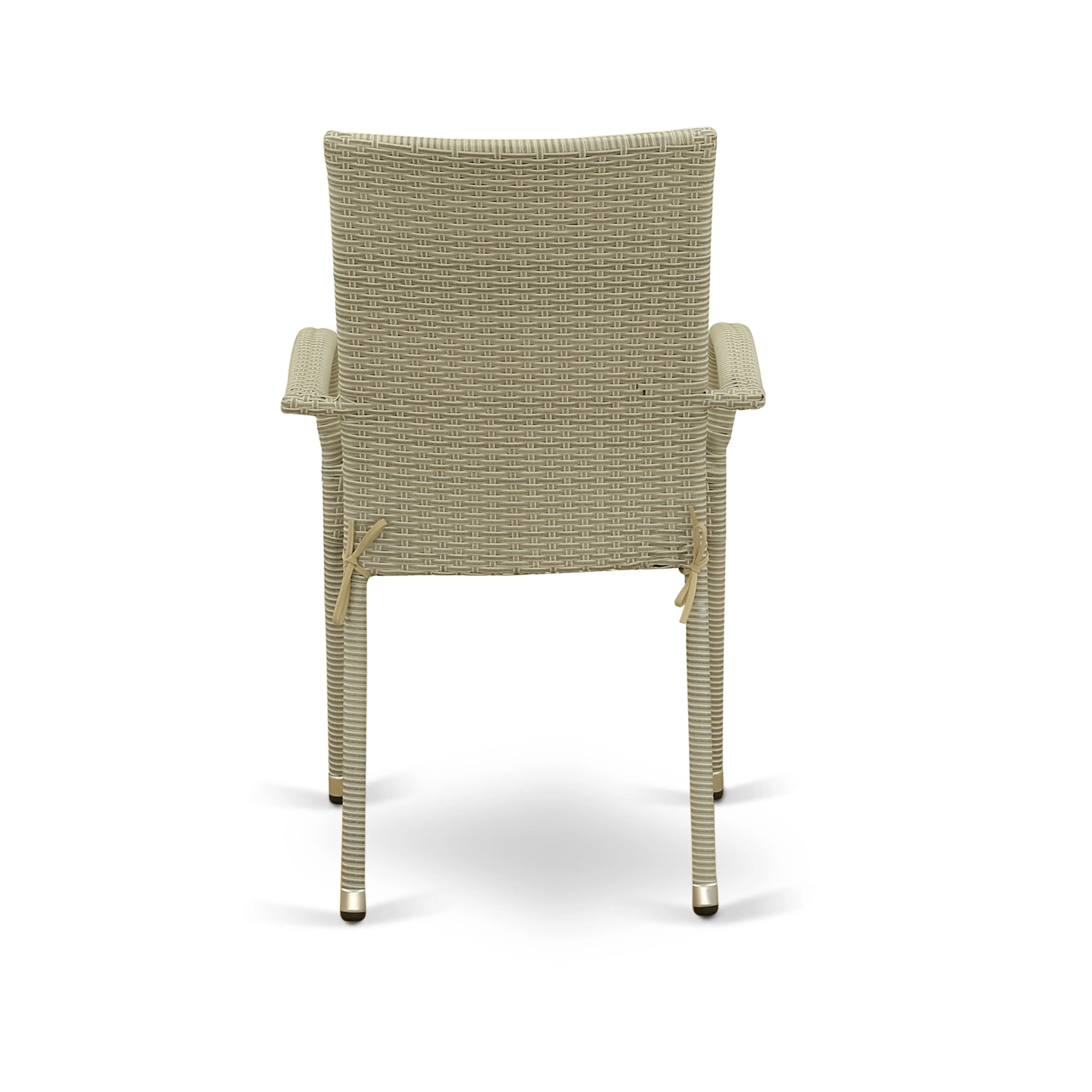 East West Furniture GULC103A Gudhjem Outdoor Patio Wicker Arm Chairs with Cushion, Set of 2, Natural Linen