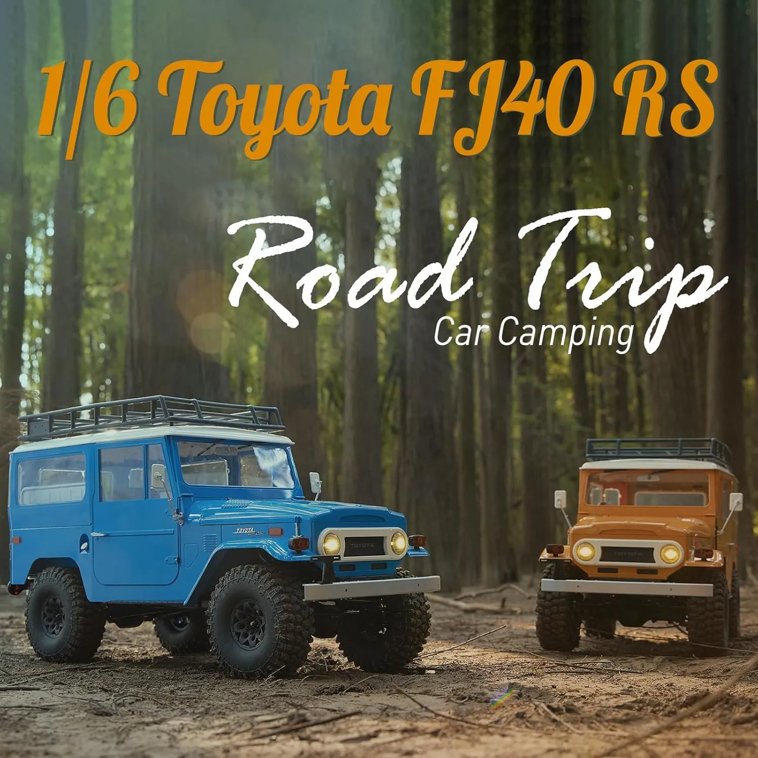 EAZYRC X FMS 1/10 Toyota Land Cruiser FJ40 RS with Licensed RC Truck Blue, All Terrain Waterproof 4WD 35T 550 Motor RC Crawler for Adult,2.4Ghz Remote Control, RS Version(Yellow)