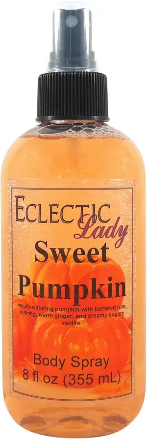 Eclectic Lady Sweet Pumpkin Body Spray, 8 ounces, Body Mist for Women with Clean, Light & Gentle Fragrance, Cologne with Soft, Subtle Aroma For Daily Use