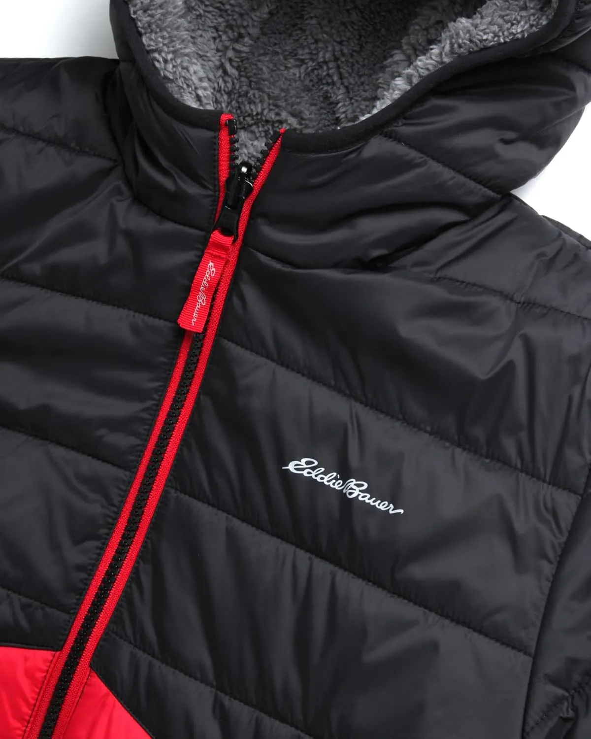 Eddie Bauer Boys' Reversible Jacket - Waterproof Lightweight Fleece Lined Hooded Puffer Coat - Boys Outerwear Jacket (5-20)