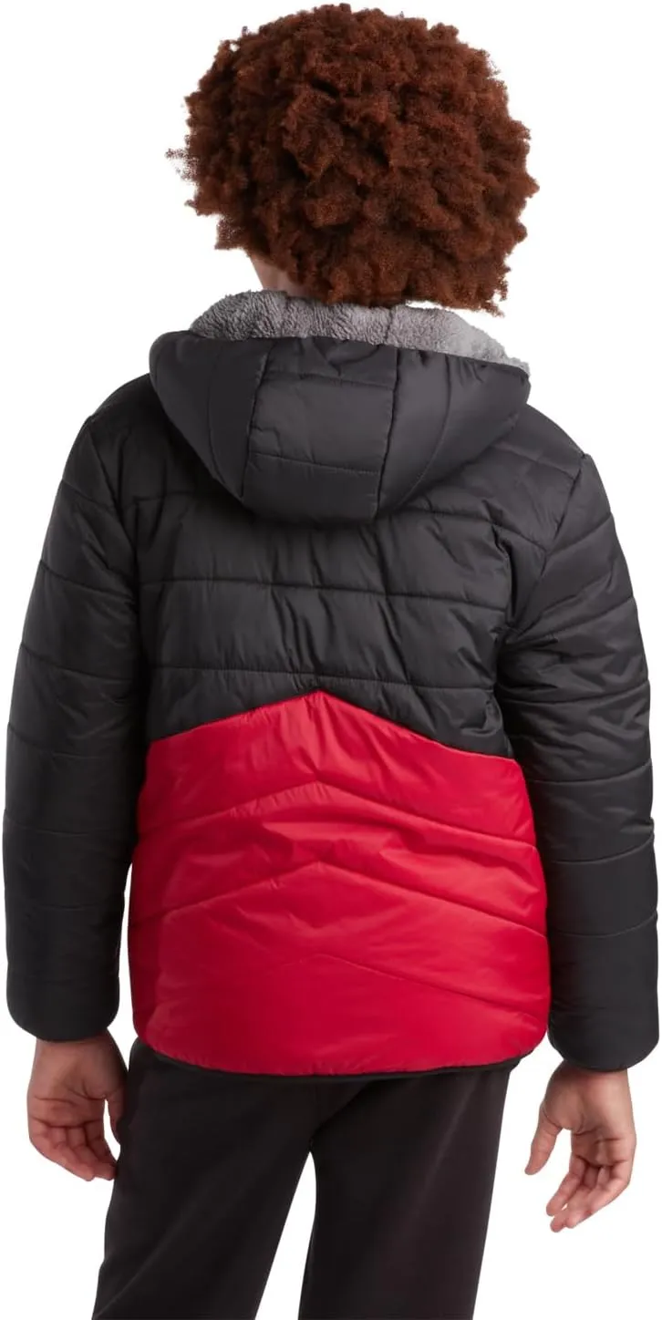Eddie Bauer Boys' Reversible Jacket - Waterproof Lightweight Fleece Lined Hooded Puffer Coat - Boys Outerwear Jacket (5-20)
