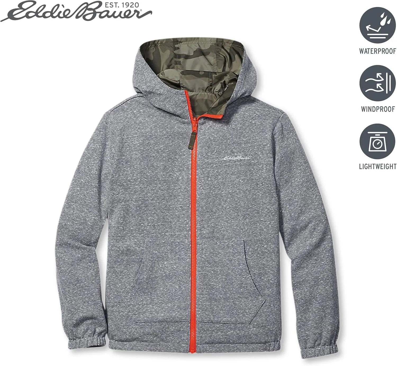 Eddie Bauer Kids Rain Jacket - 2 Pack Reversible Girls and Boys Windbreaker Jacket with Hood - Waterproof Raincoat for Kids