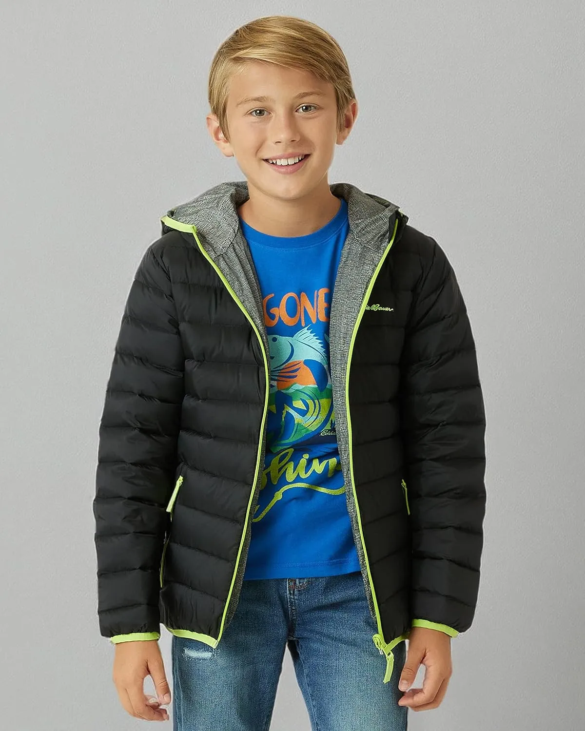Eddie Bauer Kids' Reversible Jacket - Weather Resistant Quilted Down Coat for Boys and Girls (3-20)