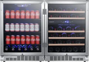 EdgeStar CWBV14246 48 Inch Wide 46 Bottle 142 Can Built-In Side-by-Side Wine and Beverage Center