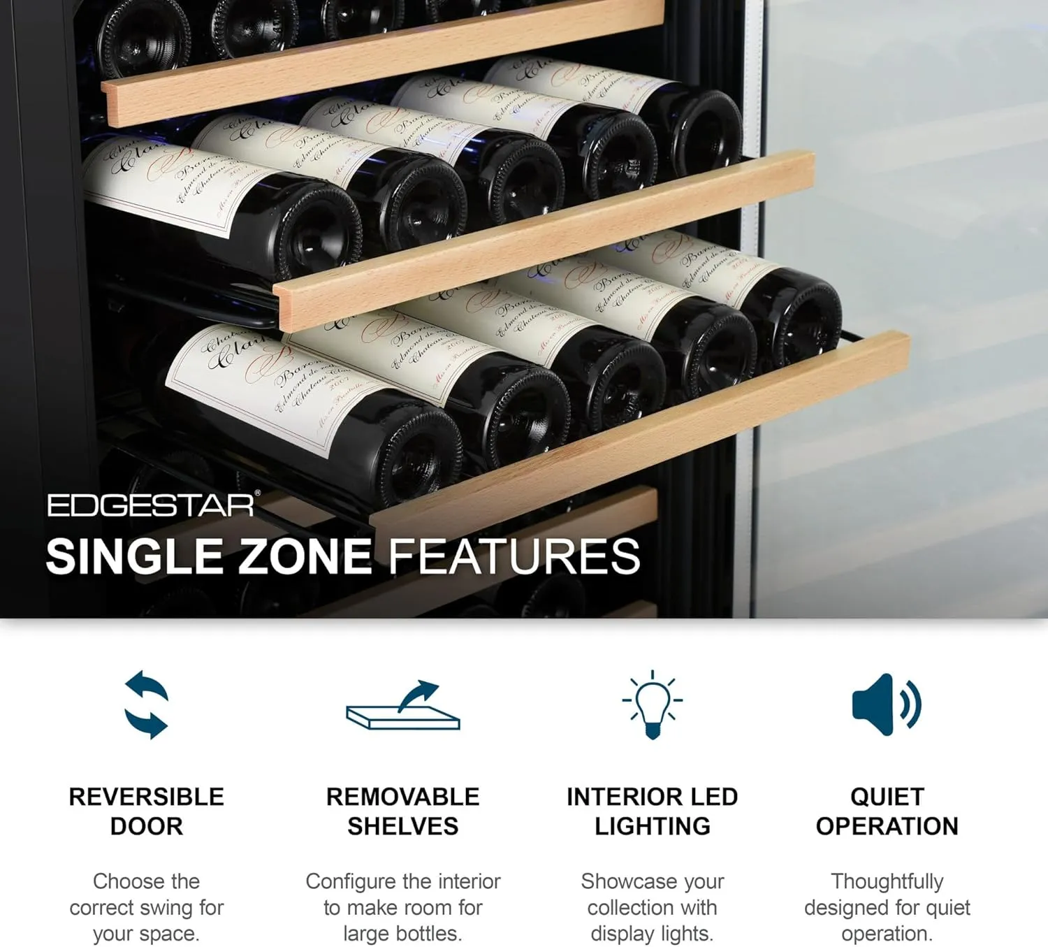 EdgeStar CWR302SZ 15 Inch Wide 25 Bottle Built-In Wine Cooler