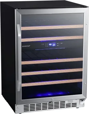 EdgeStar CWR462DZ 24 Inch Wide 46 Bottle Built-In Wine Cooler with Dual Cooling Zones