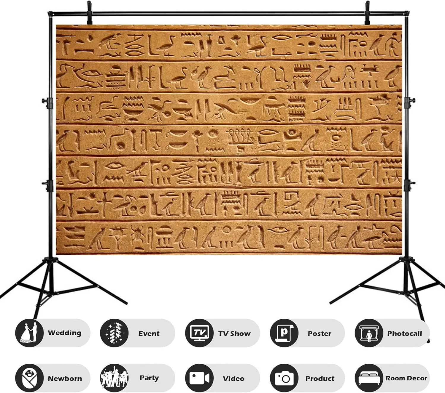 Egypt Hieroglyphs Backdrop Ancient Egyptians Civilization Photography Background Egyptian Art Photos Archaeology History Culture Background Mural Travel Backdrop Portraits Studio Decor 7x5ft