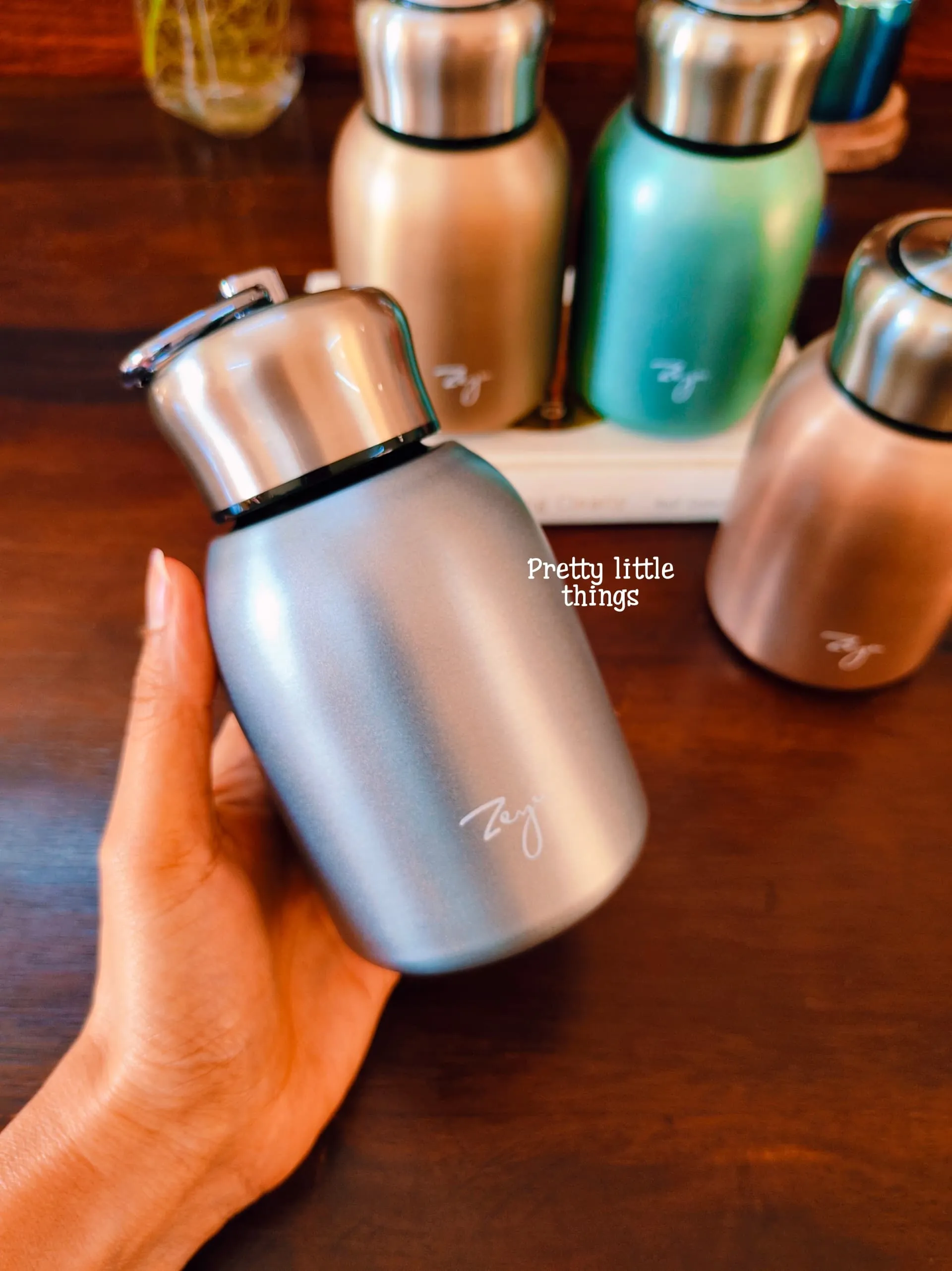 Elegant Pastel Metallic Portable Insulated Flasks (~250 Ml)