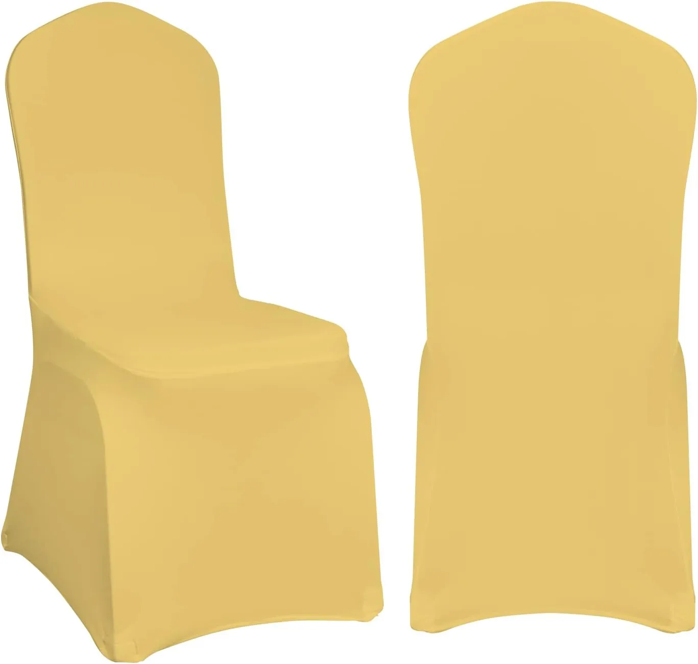 EMART Champagne Chair Covers 20 Pcs Spandex Stretch Universal Standard Seat Slipcovers Fitted for Wedding Bulk, Party, Banquet and Holidays Celebration