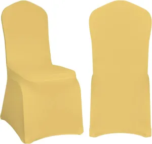 EMART Champagne Chair Covers 20 Pcs Spandex Stretch Universal Standard Seat Slipcovers Fitted for Wedding Bulk, Party, Banquet and Holidays Celebration