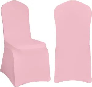 EMART Pink Chair Covers 20 Pcs Spandex Stretch Universal Standard Seat Slipcovers Fitted for Wedding Bulk, Party, Banquet and Holidays Celebration
