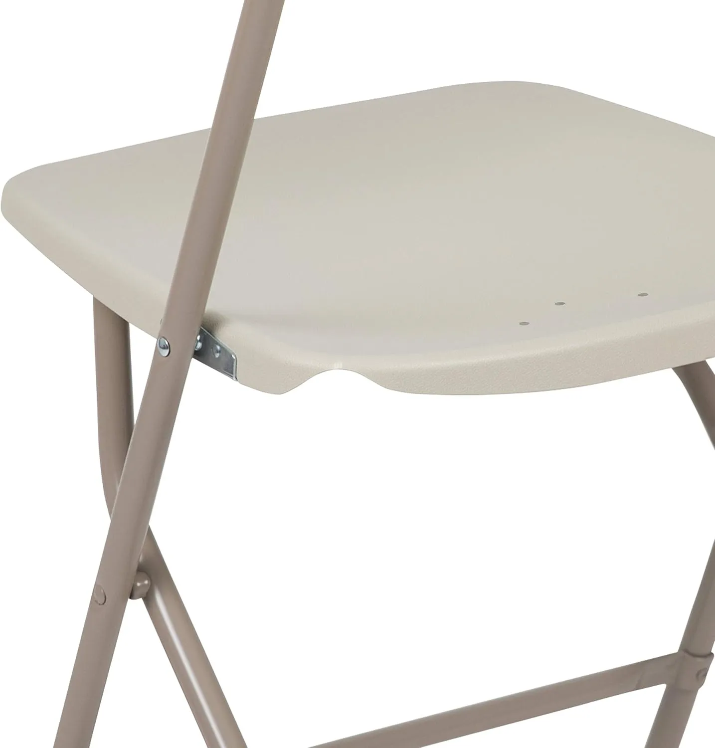 EMMA   OLIVER Set of 10 Plastic Folding Chairs - 650 LB Weight Capacity Lightweight Stackable Folding Chair in Beige