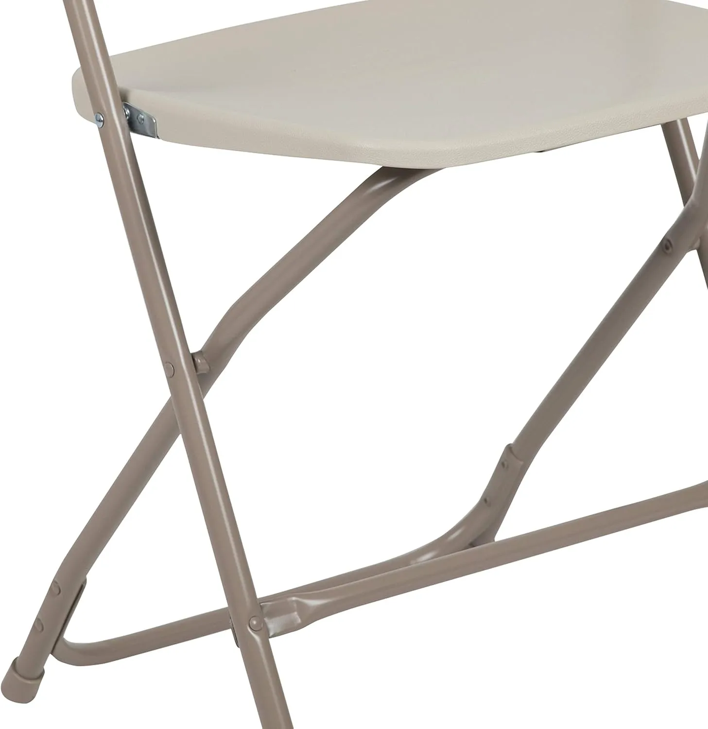 EMMA   OLIVER Set of 10 Plastic Folding Chairs - 650 LB Weight Capacity Lightweight Stackable Folding Chair in Beige