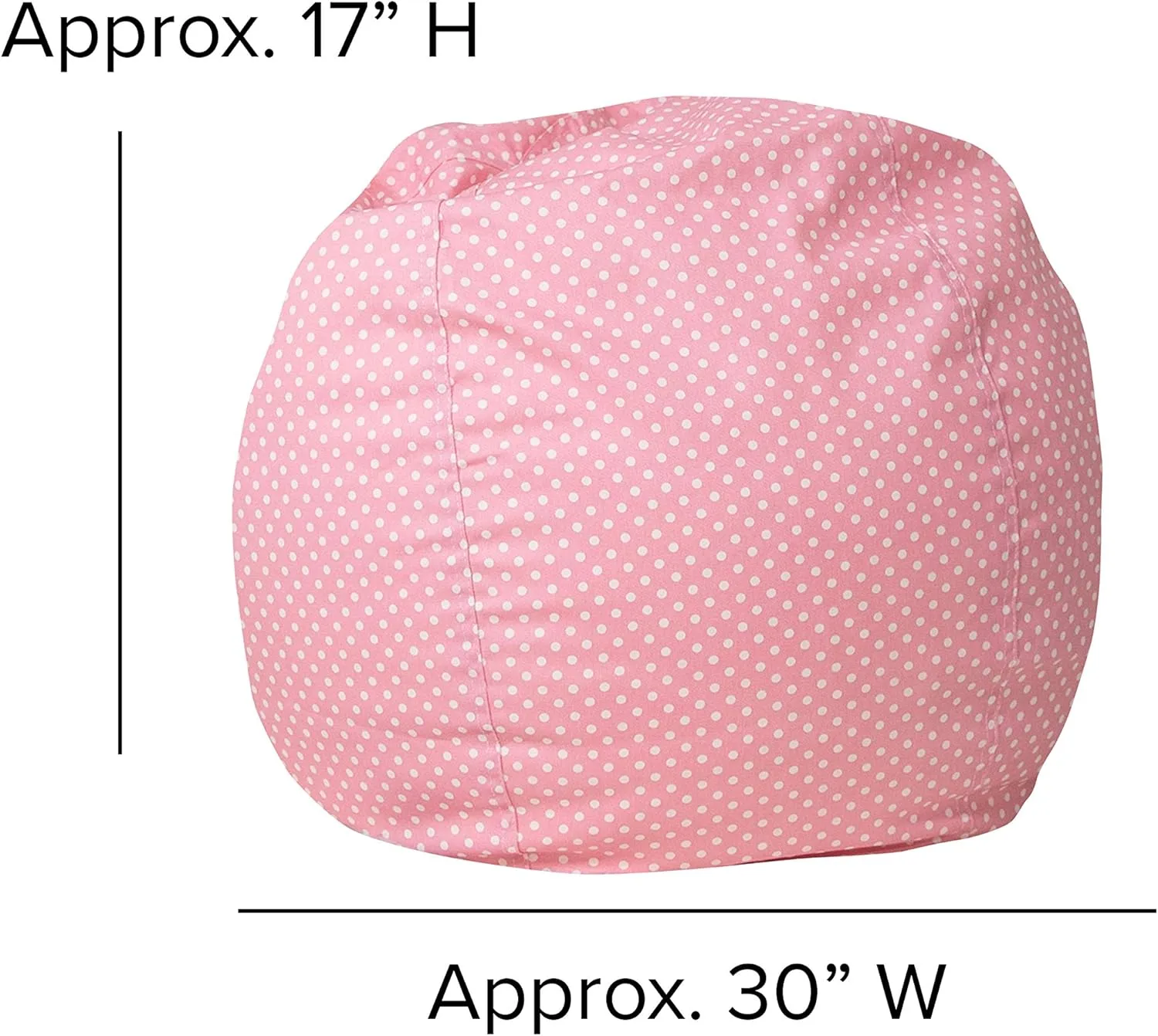 EMMA   OLIVER Small Light Pink Dot Bean Bag Chair for Kids and Teens