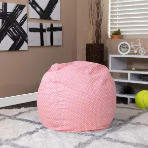 EMMA   OLIVER Small Light Pink Dot Bean Bag Chair for Kids and Teens