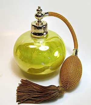 Empay Perfume refillable Art Crystal Glass Bottle With Brown Gold Bulb Atomizer Spray Mounting.
