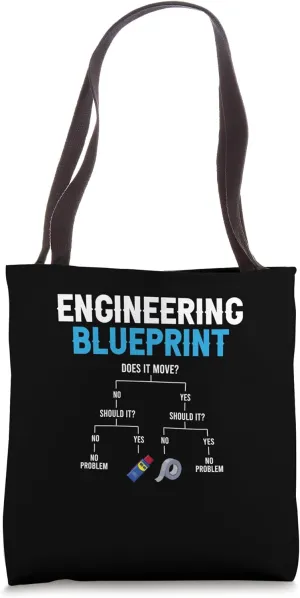 Engineering Blueprint Funny Engineer Duct Tape Repairing Tote Bag
