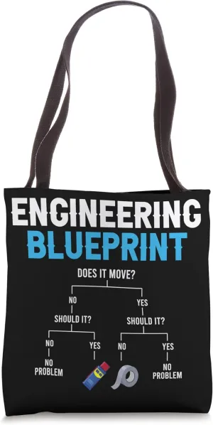 Engineering Blueprint Funny Engineer Duct Tape Repairing Tote Bag